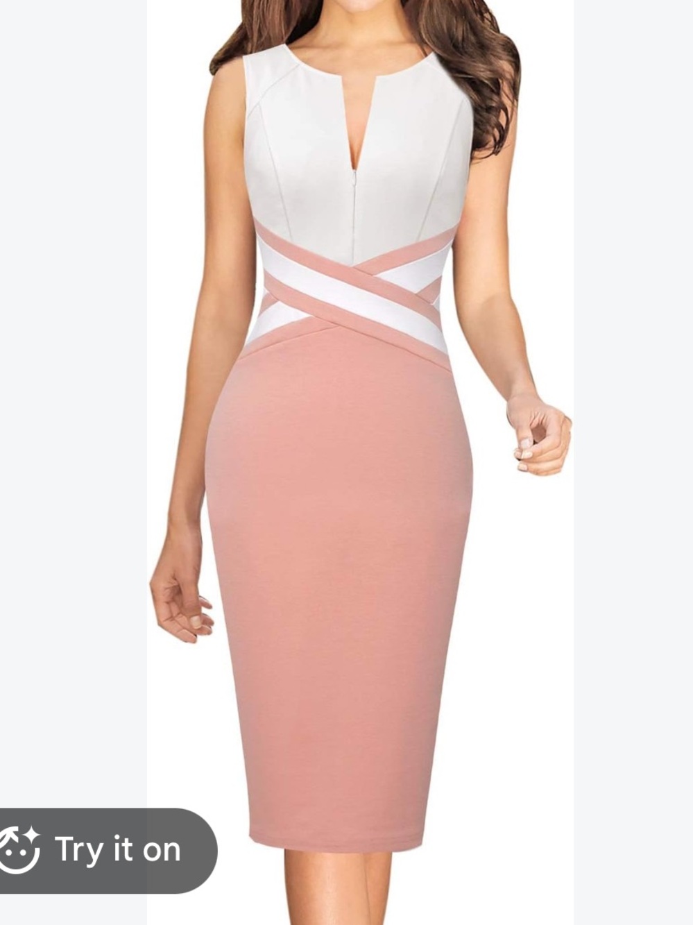 NWOT VFSHOW Colorblock Crisscross Waist Bodycon Sheath Dress XS